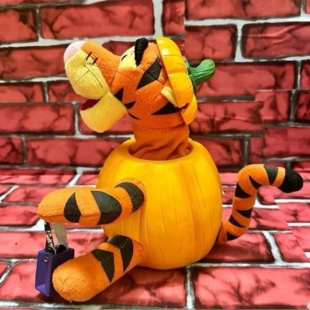 Disney Gemmy Tigger in Halloween pumpkin animated sings